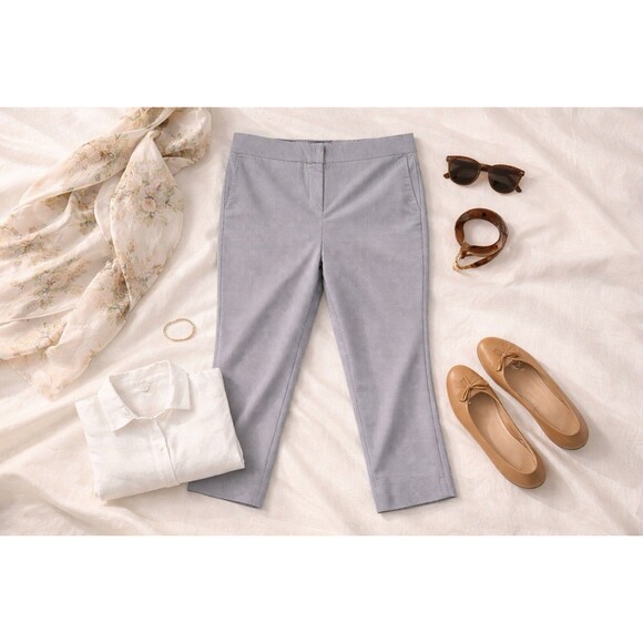 Massimo Fabbro Italy Pants - Cropped Capri Pinstripe Pants Womens 8 Italian Tailored Summer Vacation Trousers